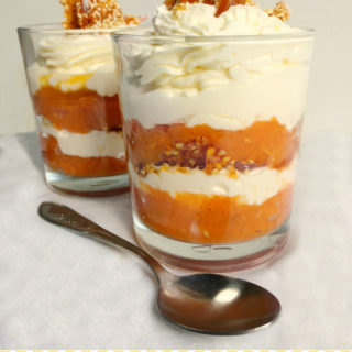 Pumpkin Parfait With Sesame Praline- Anna Can Do It! - Fancy and delicious Pumpkin Parfait With Sesame Praline. Simple and quick dessert recipe with pumpkin spice pumpkin purée, mascarpone cream and crunchy sesame praline.