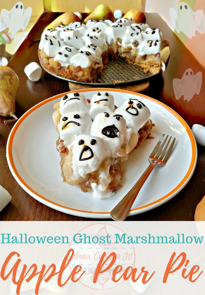 Halloween Ghost Marshmallow Apple Pear Pie - Anna Can Do It!
