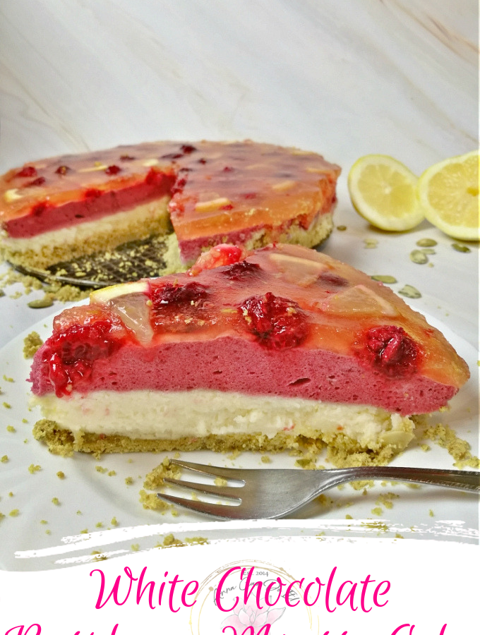 White Chocolate Raspberry Mousse Cake - Anna Can Do It!